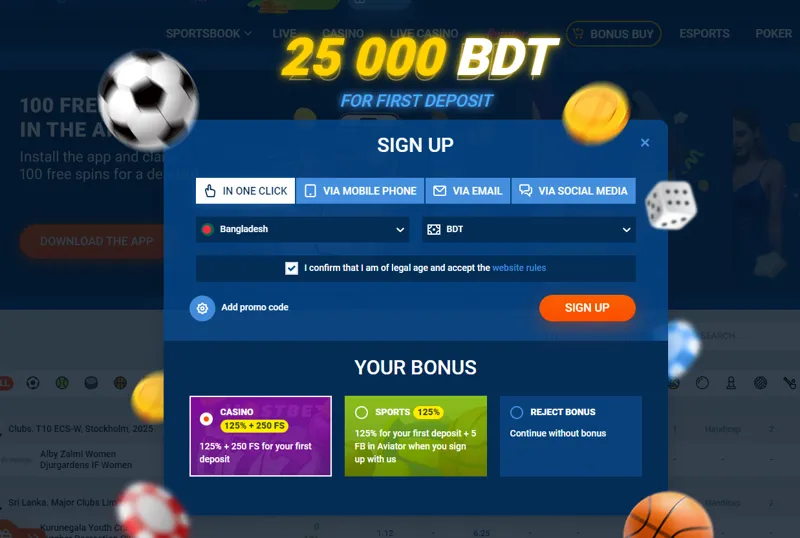 Methods of registration in MostBet for players from Bangladesh