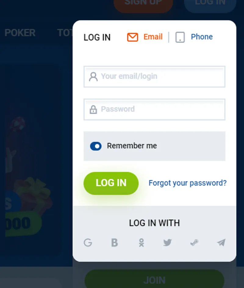 Log in to your personal account to withdraw your earnings.