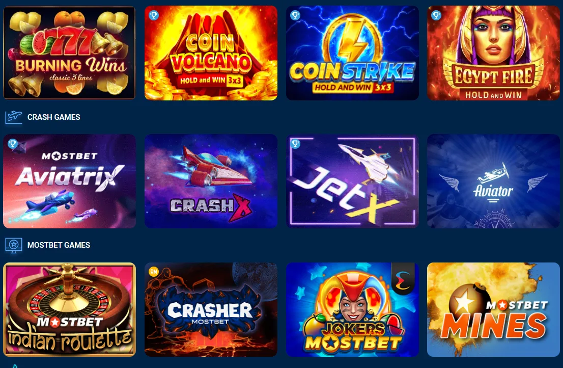 Mostbet online casino slots